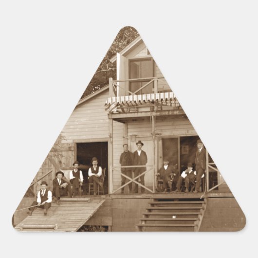 Men Club Fox River Club Angeln Elgin Dreieckiger Aufkleber (Vorderseite)