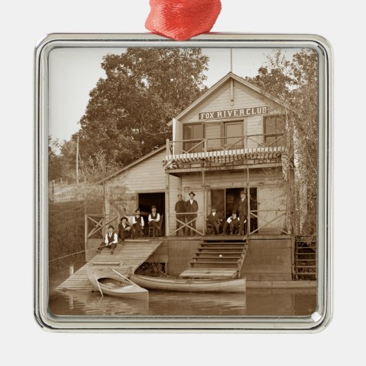 Men Club Fox River Club Angeln Elgin Silbernes Ornament (Vorne)