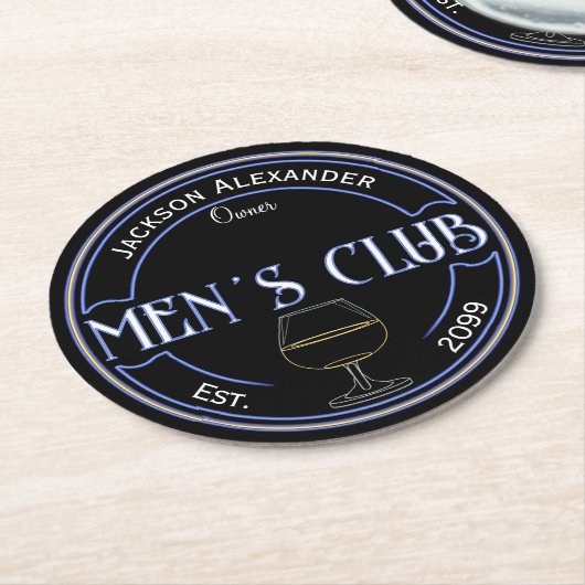 Men Club Man Cave Bar Paper Untersetzer (Angewinkelt)