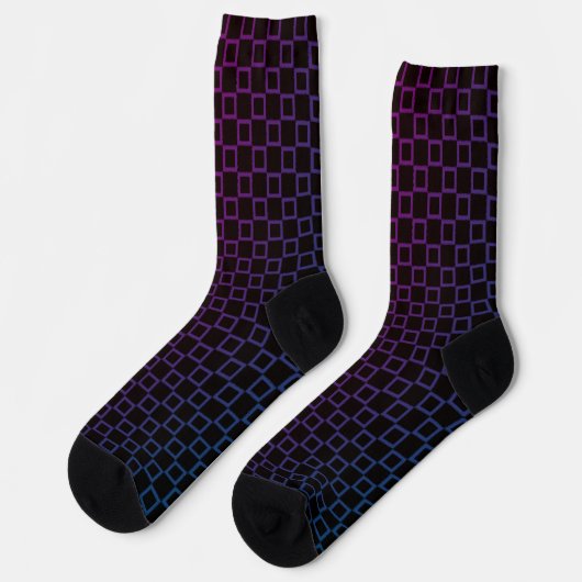 Men Crew Socken mit Lila Black Classic Design (Linkes Detail)