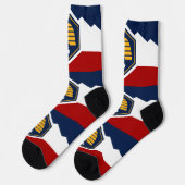 Men crew socks with flag of Utah State, USA Socken (Linkes Detail)