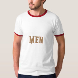 Men Custom Text Light Brown Color Basic Ringer T-Shirt