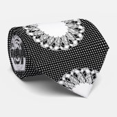 Men Designer Krawatte Black Whtite (Gerollt)