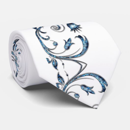 Men Designer Krawatte Blau (Gerollt)