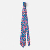 Men Designer Krawatte Blue Pink Paisley (Vorderseite)