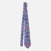 Men Designer Krawatte Blue Pink Paisley (Rückseite)