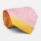 Men Designer Ties Yellow Orange Pink Krawatte (Gerollt)