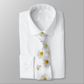 Men Designer White Daisy Krawatte (Gebunden)