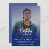 Men Dinner Foto Navy 34. Geburtstag Einladung (Vorne/Hinten)