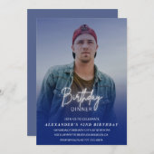 Men Dinner Foto Navy 42. Geburtstag Einladung (Vorne/Hinten)