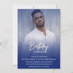 Men Dinner Foto Navy 47. Geburtstag Einladung