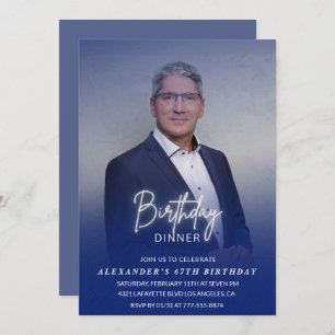 Men Dinner Foto Navy 67. Geburtstag Einladung