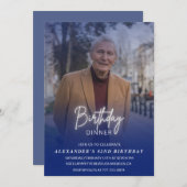 Men Dinner Foto Navy 82. Geburtstag Einladung (Vorne/Hinten)