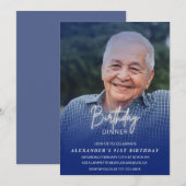 Men Dinner Foto Navy 91. Geburtstag Einladung (Vorne/Hinten)