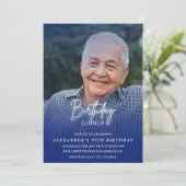 Men Dinner Foto Navy 97. Geburtstag Einladung (Stehend Vorderseite)