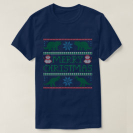 Men Dinosaurier Ugly Christmas Sweater T - Shirt