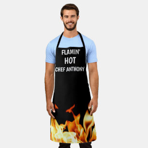 Men Flamin Hot Black Moderner Vater Koch GRILLEN Schürze