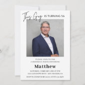 Men Foto 56. Geburtstag Einladungen Navy Blau (Vorderseite)