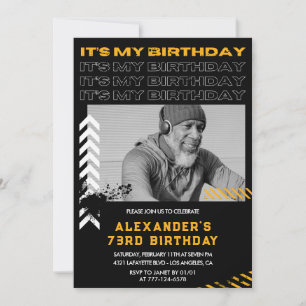 Men Foto Black 73. Geburtstagseinladungen Einladung