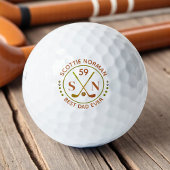 Men Golfer gibt klassisches Braunes Monogramm Golfball