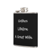 Men Golfers "großartige Ehefrau" Text > Mens Golfe Flachmann (Links)
