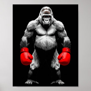 Men Gorilla Fighter Boxer Kunst Funny Animal Boxin Poster