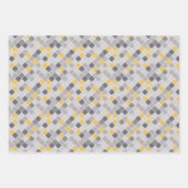 Men Gray Gold Blue Set von 3 Wrapping Pap Geschenkpapier Set (Vorderseite 2)