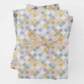 Men Gray Gold Blue Set von 3 Wrapping Pap Geschenkpapier Set (Beispiel)