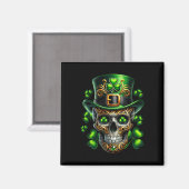 Men Irish Skull Shamrock Leprechaun Ireland St Pat Magnet (Vorderseite/Rückseite)
