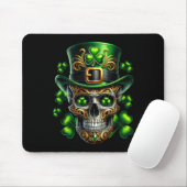 Men Irish Skull Shamrock Leprechaun Ireland St Pat Mousepad (Mit Mouse)