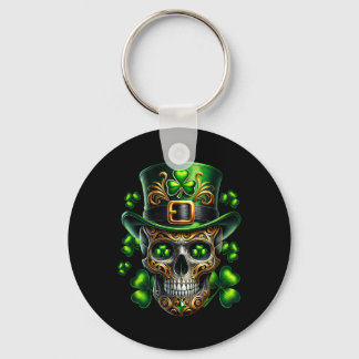 Men Irish Skull Shamrock Leprechaun Ireland St Pat Schlüsselanhänger