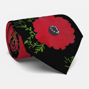 Men Krawatte case flor del campo Rote Blume Wildni