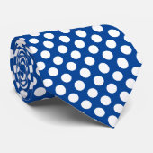 Men Krawatte-Royal Blue Polka dots Krawatte (Gerollt)