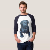 Men Labrador Shirts Blue Dog Art Baseball Jersey (Vorne ganz)