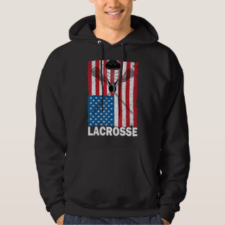 Men Lacrosse American Flag Lax Helmet Sticks 4th O Hoodie