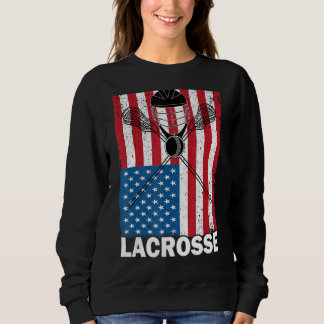 Men Lacrosse American Flag Lax Helmet Sticks 4th O Sweatshirt