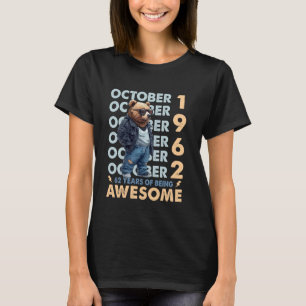 Men Legend Oktober 1962 62. Geburtstag Cooler Bär T-Shirt