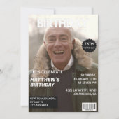 Men Magazine Navy Blue Foto 76. Geburtstag Einladung (Vorderseite)