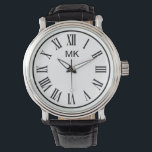 Men Monogram Roman Numerary Design Armbanduhr<br><div class="desc">Mens coole Vintage roman numeral monogram Armbanduhr Design für Typ,  die in klassischer Monogramm-Design und Namensinitialen entworfen wurden. Für die geschäftige Führungskraft geschaffen.</div>