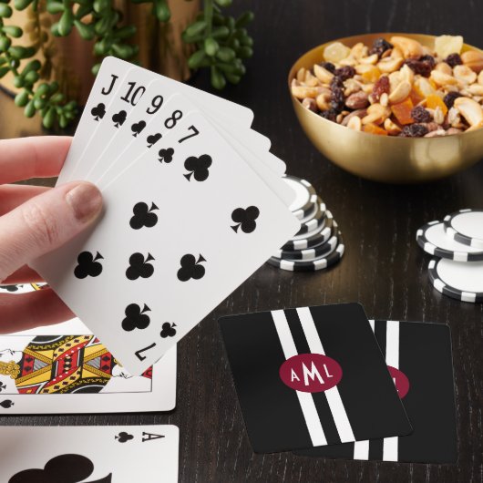 Men Monogrammed Playing Cards Spielkarten (In Situ)