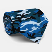 Men Multi Blue Camouflage Krawatte (Gerollt)