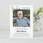 Men Navy White Foto 89. Geburtstag Einladung (Stehend Vorderseite)