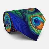 Men Neck Tie - Peacock Feathers Design, Art Krawatte (Gerollt)