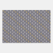 Men Pantone Gray Gold Blue Set 3 Geschenkpapier Set (Vorderseite 3)
