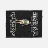 Men Play Golf Eighties 80 Funny Golfer Golfing  Fleecedecke (Vorderseite (Horizontal))