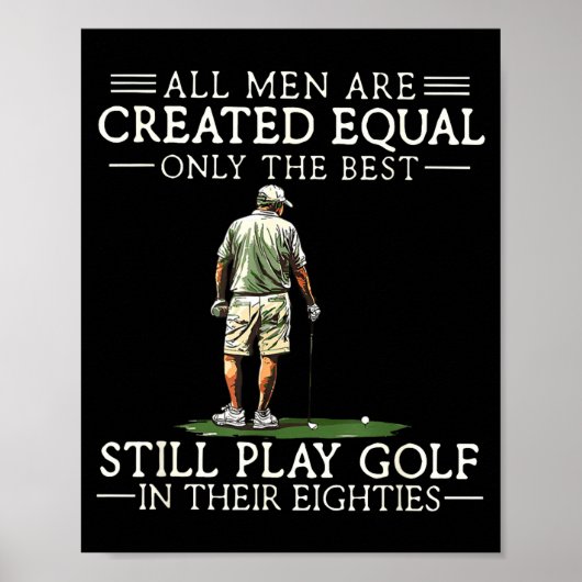 Men Play Golf Eighties 80 Funny Golfer Golfing  Poster (Vorne)