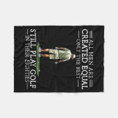 Men Play Golf Eighties Funny Golfer Golfing  Fleecedecke (Vorderseite (Horizontal))