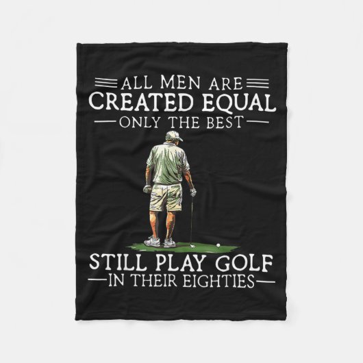 Men Play Golf Eighties Funny Golfer Golfing Fleecedecke (Vorderseite)