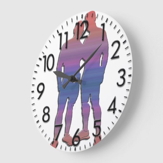 Men Posing Clock Große Wanduhr (Winkel)