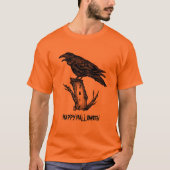 Men Raven Halloween T Shirt Orange personalisieren (Vorderseite)